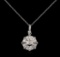 14KT White Gold 1.00 ctw Diamond Pendant With Chain