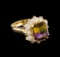 2.65 ctw Ametrine and Diamond Ring - 14KT Yellow Gold