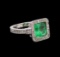 2.54 ctw Emerald and Diamond Ring - 14KT White Gold