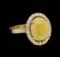 2.10 ctw Opal and Diamond Ring - 14KT Yellow Gold