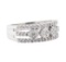 0.50 ctw Diamond Three Row Ring - 14KT White Gold