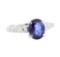 3.17 ctw Sapphire And Diamond Ring - 18KT White Gold