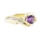 1.50 ctw Amethyst and Diamond Ring - 14KT Yellow Gold