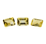 19.69 ctw.Natural Emerald Cut Citrine Quartz Parcel of Three