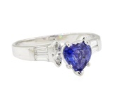 1.87 ctw Sapphire and Diamond Ring - 14KT White Gold
