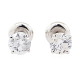 1.40 ctw Diamond Earrings - 14KT White Gold