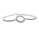 3.30 ctw Black and White Diamond Bracelet - 14KT White Gold