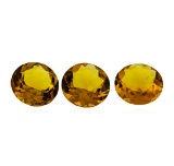 14.32 ctw.Natural Round Cut Citrine Quartz Parcel of Three