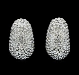 15x25mm Crystal Pave Earrings - Silver Plated