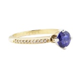 1.52 ctw Sapphire and Diamond Ring - 14KT Yellow Gold