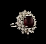 14KT White Gold 6.05 ctw Ruby and Diamond Ring