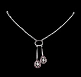 1.20 ctw Ruby and Diamond Necklace - 18KT White Gold