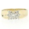 14k Two Tone Gold 0.30 ctw Illusion Set Solitaire Diamond Engagement Ring