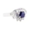 1.13 ctw Sapphire and Diamond Ring - 14KT White Gold