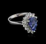 14KT White Gold 1.66 ctw Tanzanite and Diamond Ring