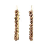 Chocolate Freshwater Pearl Hoop Earrings - 14KT Yellow Gold