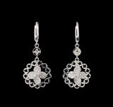 0.60 ctw Diamond Earrings - 14KT White Gold