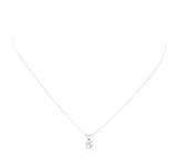 1.18 ctw Diamond Pendant And Chain - 14KT White Gold