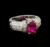 14KT White Gold GIA Certified 2.35 ctw Tourmaline and Diamond Ring