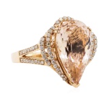 7.84 ctw Morganite and Diamond Ring - 14KT Rose Gold