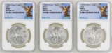 Lot of 1982Mo/1983Mo/1985Mo Mexico Libertad Onza Silver Coins NGC MS66