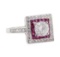 0.68 ctw Ruby and Diamond Ring - Platinum