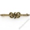 Antique Victorian 15kt Yellow Gold Seed Pearl Knot Bar Pin Brooch