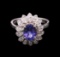 2.00 ctw Tanzanite and Diamond Ring - 14KT White Gold