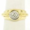 Men's 14kt Yellow and White Gold 0.40 ctw Bezel Round Diamond Solitaire Band Rin