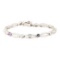 4.13 ctw Multi-Colored Gemstone and Diamond Tennis Bracelet - 14KT White Gold