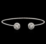 14KT White Gold 1.16 ctw Diamond Bangle Bracelet