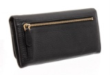 Prada Black Pebbled Leather Flap Wallet