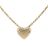 Heart Shaped Pendant with Chain - 14KT Yellow Gold