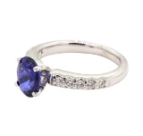 1.41 ctw Sapphire and Diamond Ring - 14KT White Gold