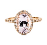 2.31 ctw Morganite and Diamond Ring - 14KT Rose Gold