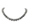 0.75 ctw Diamond and Tahitian Pearl Necklace - 14KT Yellow Gold