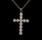 1.03 ctw Diamond Pendant With Chain - 14KT White Gold