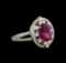 2.20 ctw Rubellite and Diamond Ring - 18KT White Gold