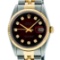 Rolex Mens 2 Tone 14K Red Vignette Diamond 36MM Datejust Wriswatch