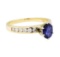 0.81 ctw Sapphire and Diamond Ring - 14KT Yellow Gold