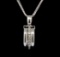14KT White Gold 0.77 ctw Diamond Pendant With Chain