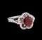 1.87 ctw Ruby and Diamond Ring - 14KT White Gold