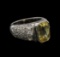 6.28 ctw Yellow Sapphire and Diamond Ring - Platinum