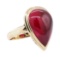 4.00 ctw Synthetic Ruby Ring - 10KT Yellow Gold
