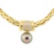 0.50 ctw Diamond and Pearl Pendant And Chain - 18KT Yellow Gold