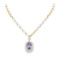 14.17 ctw Tanzanite and Diamond Pendant With Chain - 14KT White Gold