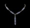 10.66 ctw Sapphire and Diamond Necklace - 18KT White Gold