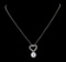 Pearl and Diamond Pendant With Chain - 14KT White Gold