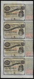 Uncut Sheet of (4) State of Louisiana Baby Bond Obsolete Notes