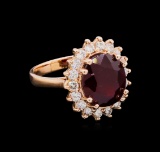 14KT Rose Gold 7.94 ctw Ruby and Diamond Ring
